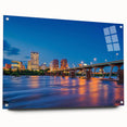 Large abstract wall art on acrylic glass depicting Virginia scenery in muted earth tones.