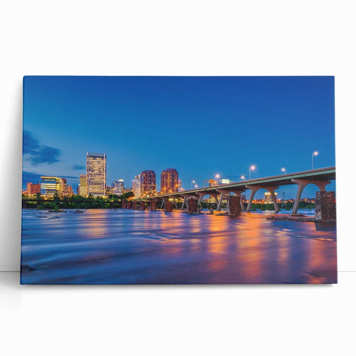 Black and white stretched canvas depicting a serene Virginia landscape, ideal for kitchen wall art or bedroom ambiance.