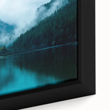 Close-up of textured black wall art featuring Seattle skyline in vibrant colors on framed canvas.