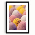 Extra large abstract art print featuring colorful, textured brush strokes on a black framed canvas.
