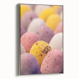 Framed canvas landscape art painting depicting spring with colorful trees and a silver frame, ideal for living room decor.