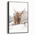Black and white landscape art painting on framed canvas, depicting a serene winter scene, suitable for bedroom decor.