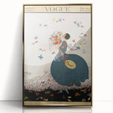 Whimsical Summer Vogue Cover Art - Butterfly & Flower Wall Print