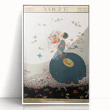 Whimsical Summer Vogue Cover Art - Butterfly & Flower Wall Print