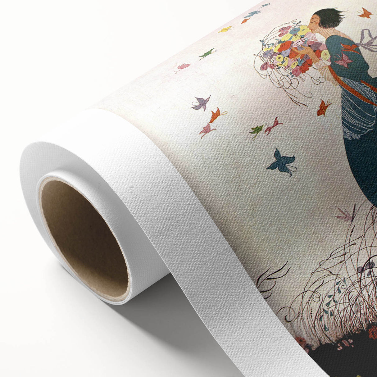 Whimsical Summer Vogue Cover Art - Butterfly & Flower Wall Print
