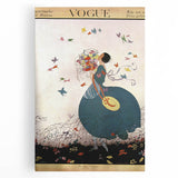 Whimsical Summer Vogue Cover Art - Butterfly & Flower Wall Print