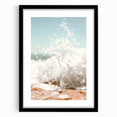 Extra large abstract art print featuring textured, colorful strokes on a black framed canvas, ideal for living room decor.