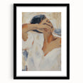 Abstract figurative artwork framed with a matte black finish, showcasing vivid colors and dynamic shapes, perfect for modern interior decor and artistic expression.