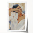 Abstract figurative art print showcasing vibrant colors and dynamic shapes, rolled and ready for display, emphasizing modern artistic expression. Ideal for contemporary decor.