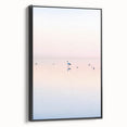 Framed abstract landscape canvas art showcasing a serene black and white design with a sleek side profile, ideal for modern home decor. Perfect for adding elegance to any interior space.
