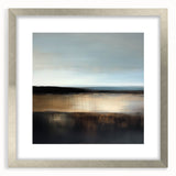 Colorful Abstract Wall Art – Earthy Brown and Blue Horizon Canvas