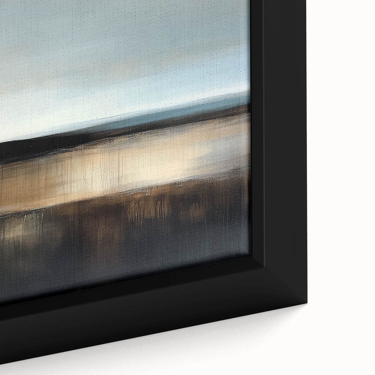 Colorful Abstract Wall Art – Earthy Brown and Blue Horizon Canvas