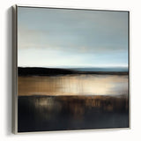 Colorful Abstract Wall Art – Earthy Brown and Blue Horizon Canvas