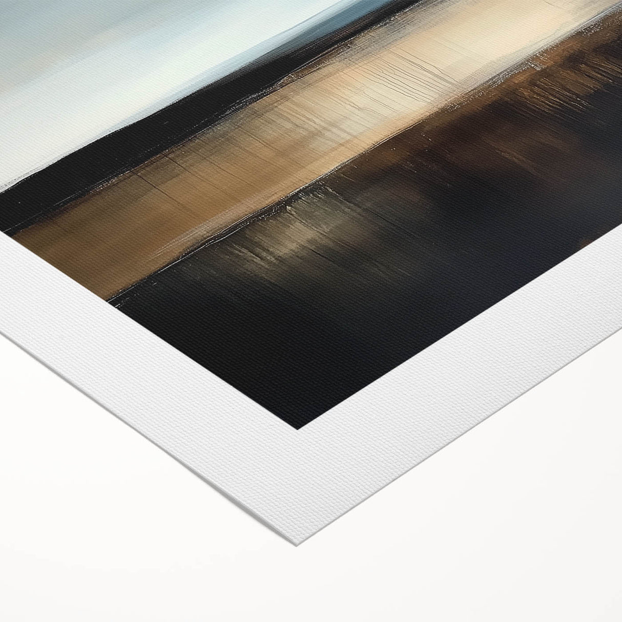 Colorful Abstract Wall Art – Earthy Brown and Blue Horizon Canvas