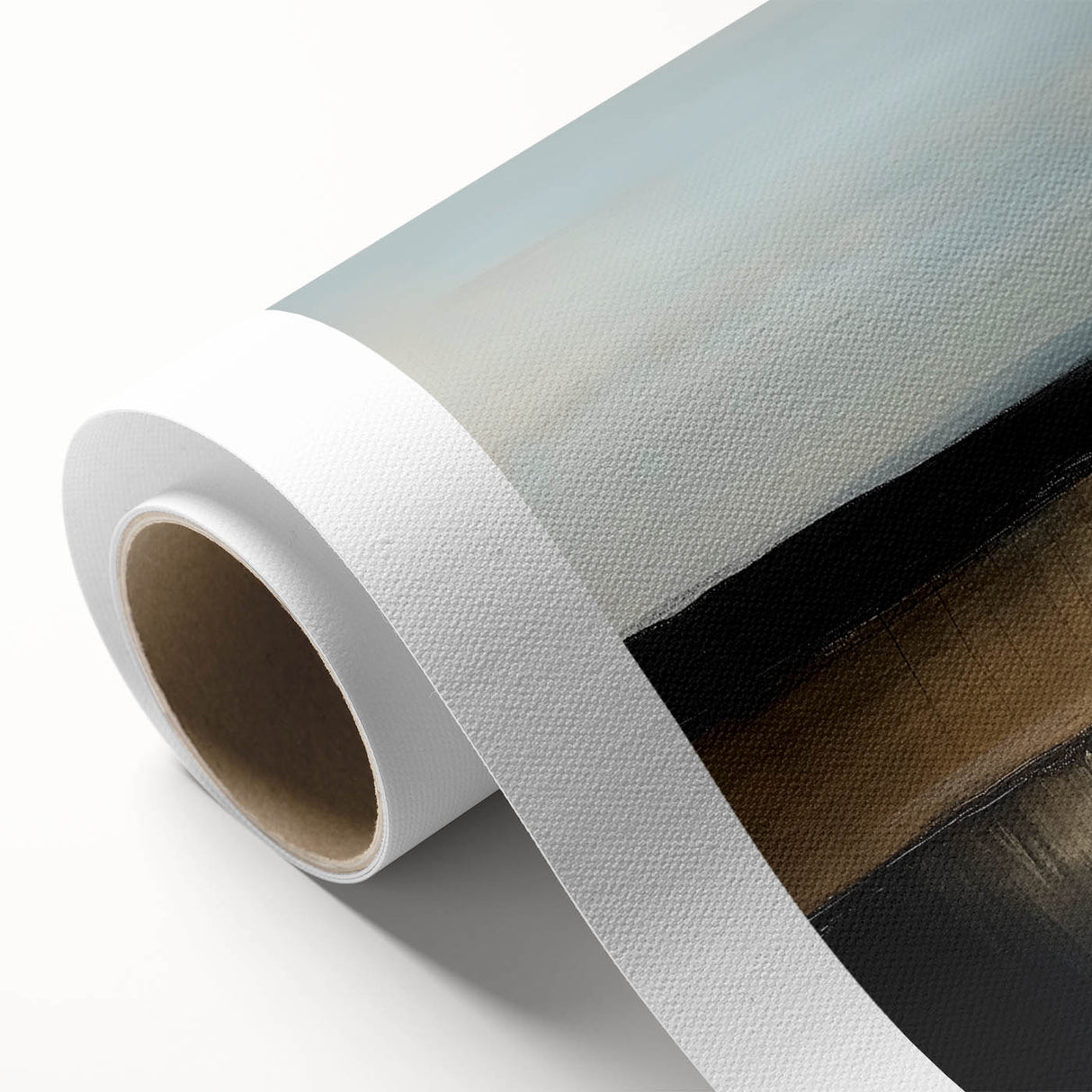 Colorful Abstract Wall Art – Earthy Brown and Blue Horizon Canvas