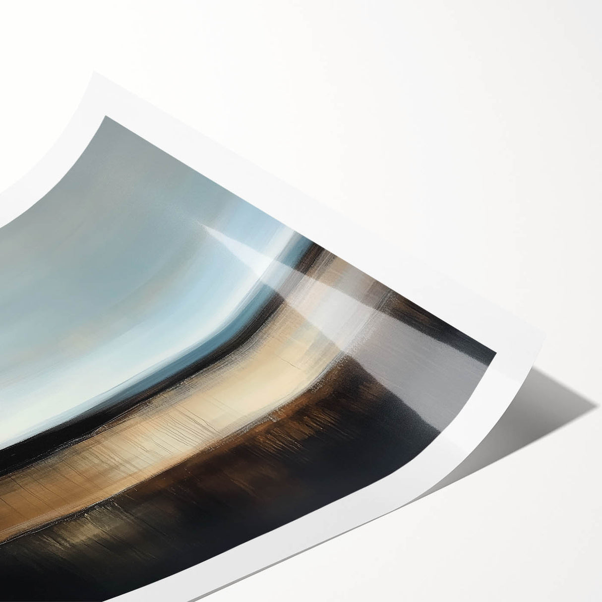 Colorful Abstract Wall Art – Earthy Brown and Blue Horizon Canvas