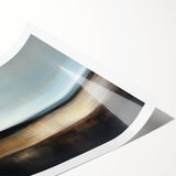 Colorful Abstract Wall Art – Earthy Brown and Blue Horizon Canvas