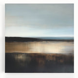 Colorful Abstract Wall Art – Earthy Brown and Blue Horizon Canvas