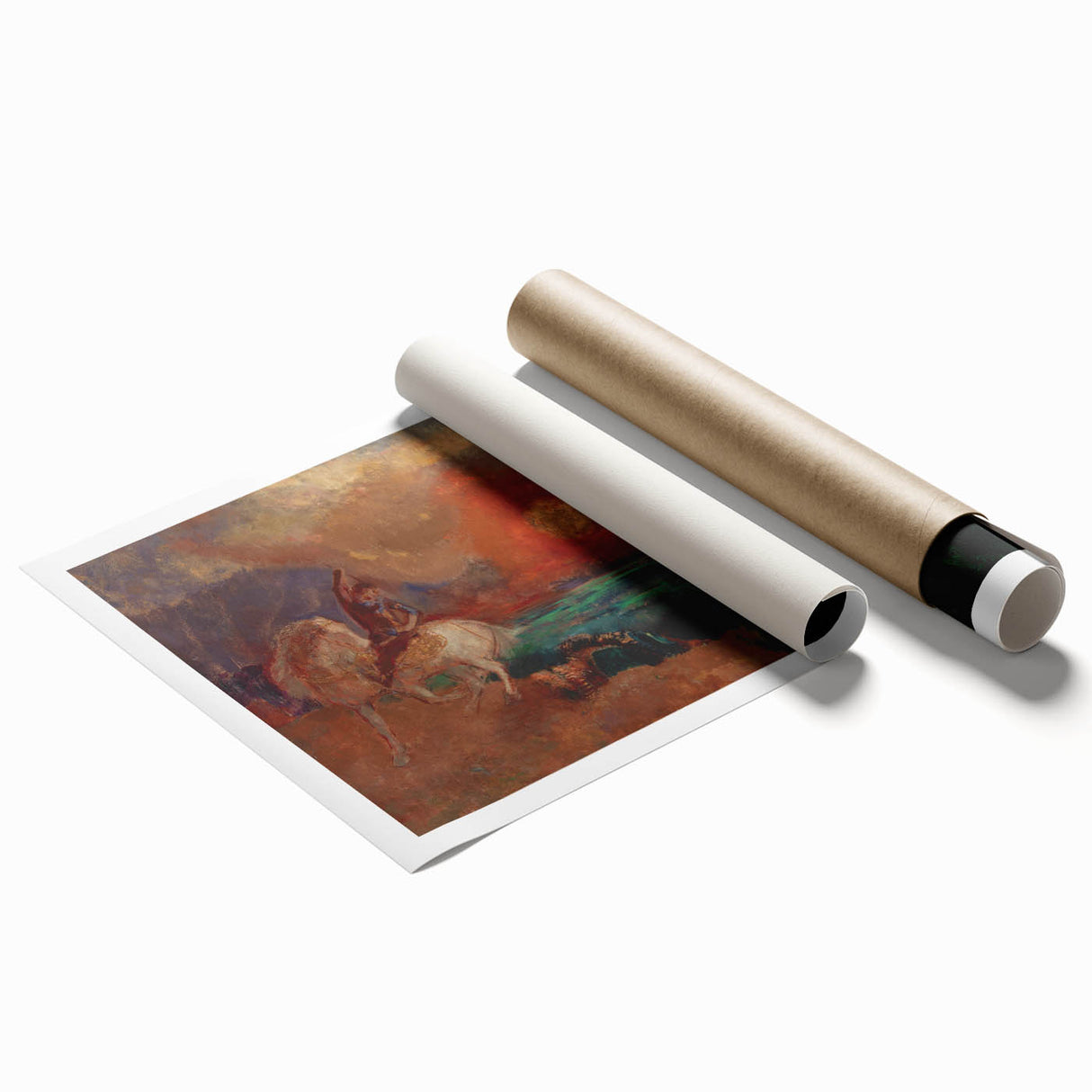 Saint George and the Dragon Wall Art - Dramatic Mythical Modern Decor