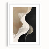 Abstract minimalist wall art framed in white with a mat, showcasing a modern design that enhances contemporary interiors. Ideal for stylish home decor.