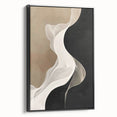 Black framed minimalist wall art canvas featuring an abstract design, showcasing elegant lines and shapes that enhance modern decor aesthetics. Ideal for contemporary interiors.