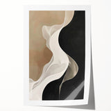 Abstract minimalist wall art print showcasing soft pastel colors and geometric shapes, rolled and ready for display, ideal for modern decor enthusiasts.