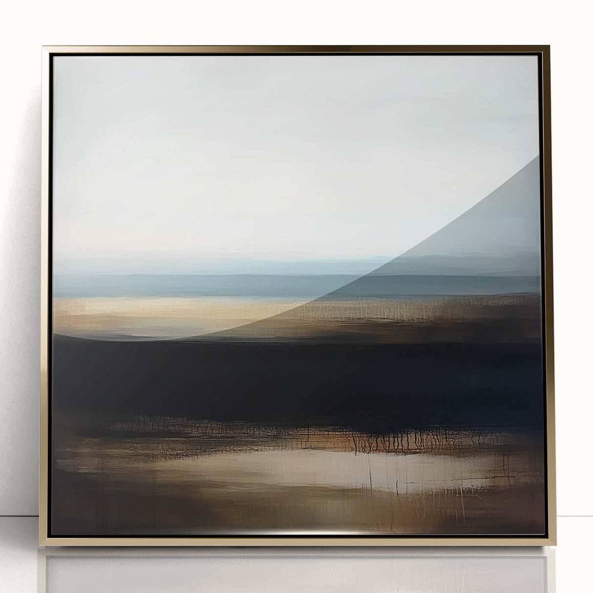 Modern Abstract Wall Art – Contemporary Brown & Black Landscape