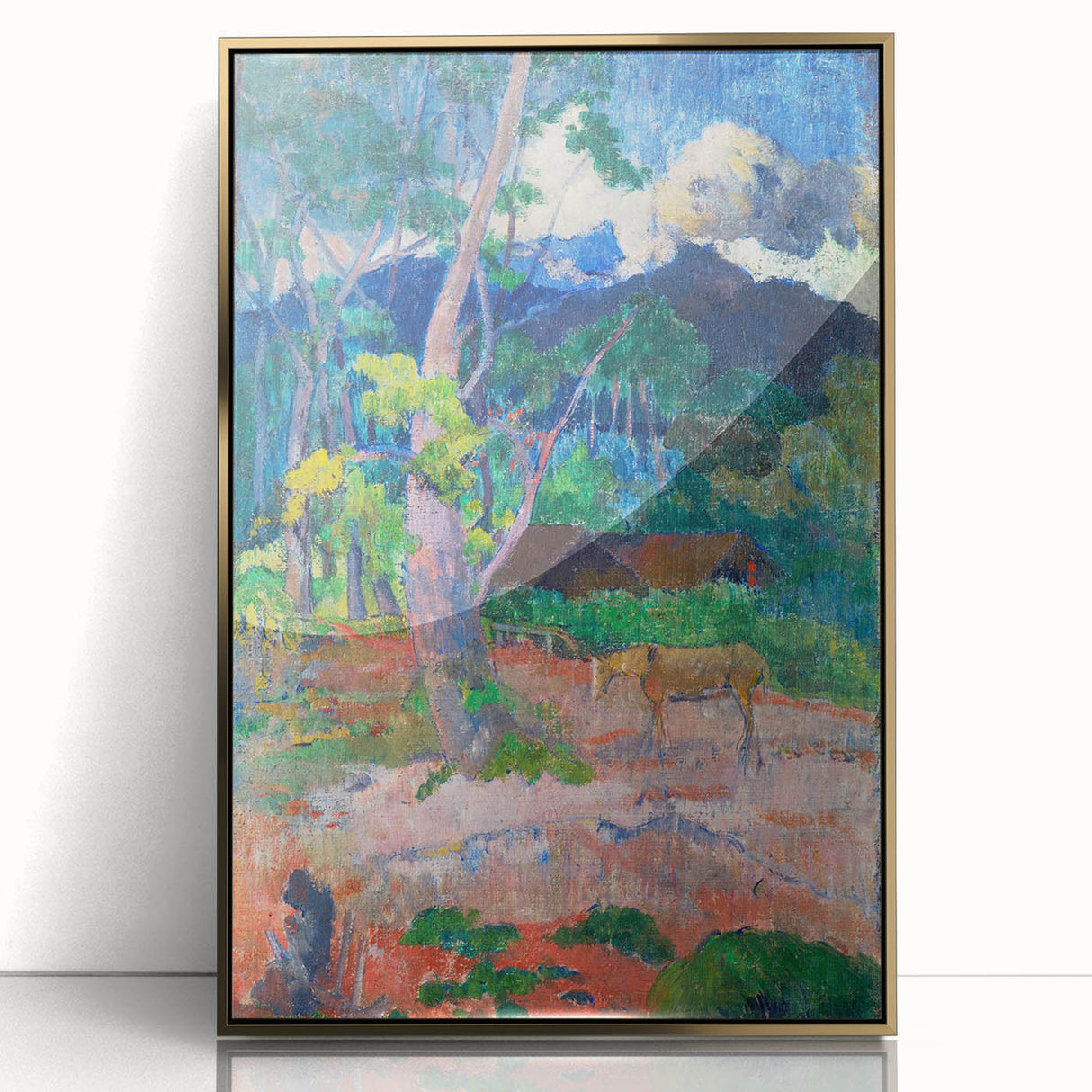 Vibrant Landscape Wall Art - Gauguin’s Nature Scene with Horse Decor