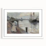 Abstract figurative art frame with a white mat, showcasing a modern design that enhances contemporary decor, perfect for living rooms or galleries.