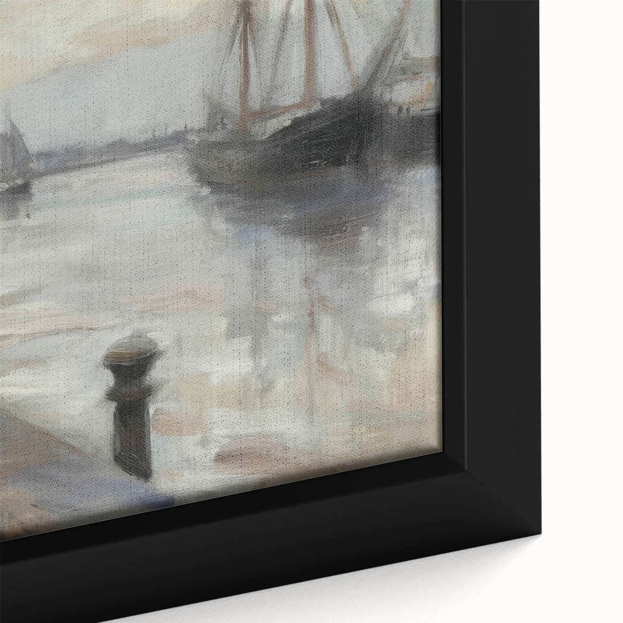 Close-up of an abstract figurative framed canvas showcasing vibrant colors and intricate textures, ideal for modern home decor and artistic expression.