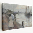 Abstract figurative stretched canvas artwork showcasing vibrant colors and fluid shapes, ideal for modern home decor and artistic enhancement in living spaces.