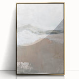 Abstract minimalist wall art in a gold-framed acrylic design, showcasing elegant geometric patterns and soft color gradients, perfect for modern decor.