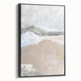 Framed minimalist abstract wall art in black, showcasing a sleek design with clean lines and geometric shapes, perfect for modern home decor.