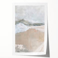 Abstract minimalist wall art print showcasing soft pastel colors and geometric shapes, rolled and ready for framing, ideal for modern home decor.