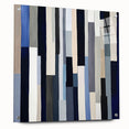 Geometric Abstract Wall Decor – Modern Navy, Gray & Beige Canvas