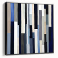 Geometric Abstract Wall Decor – Modern Navy, Gray & Beige Canvas
