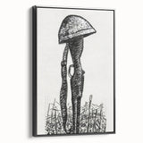 Expressionist Art - Rifle with Helmet in a Field by Leo Gestel