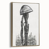 Expressionist Art - Rifle with Helmet in a Field by Leo Gestel