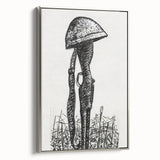 Expressionist Art - Rifle with Helmet in a Field by Leo Gestel