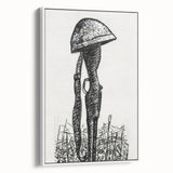 Expressionist Art - Rifle with Helmet in a Field by Leo Gestel