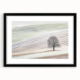 Abstract landscape artwork in a black frame with a mat, showcasing vibrant colors and dynamic shapes, perfect for modern home decor or artistic settings.