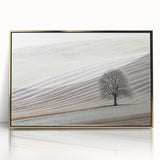 Framed acrylic artwork titled "Abstract Landscape" in gold tones, showcasing a modern artistic interpretation of nature, perfect for contemporary home decor.