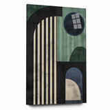 Abstract minimalist wall art displayed in a sleek acrylic frame, showcasing fluid shapes and soft colors. Ideal for modern home decor, adding elegance to any space.