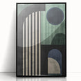 Framed abstract minimalist wall art featuring a sleek black design, showcasing modern aesthetics perfect for contemporary home decor. This piece enhances any room with its elegant simplicity and striking visual appeal.