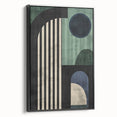Framed abstract minimalist wall art showcasing a sleek black design, viewed from the side to highlight its elegant contours and modern aesthetic. Ideal for contemporary decor.