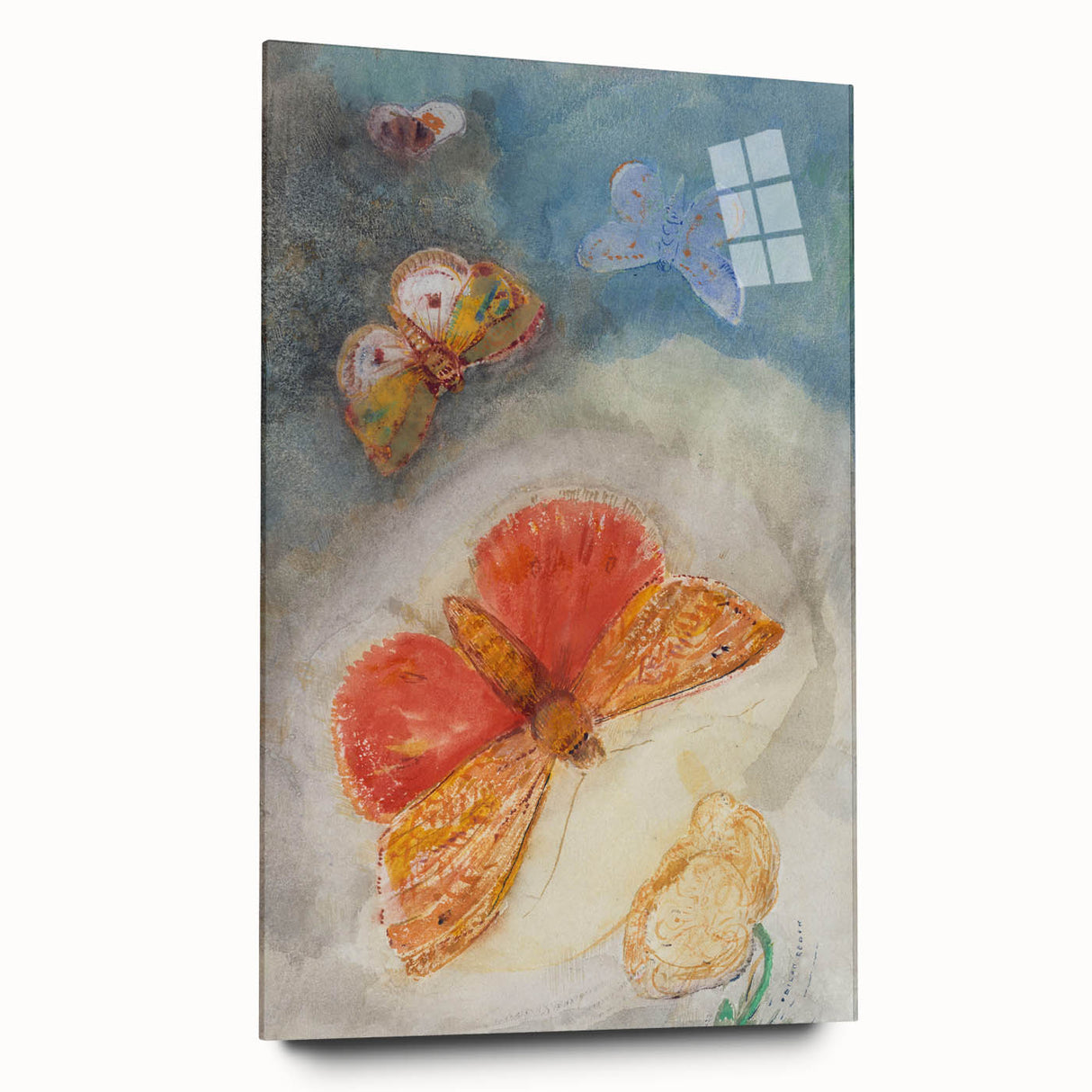 Whimsical Butterfly Wall Art - Dreamy Pastel Nature Decor with Flowers