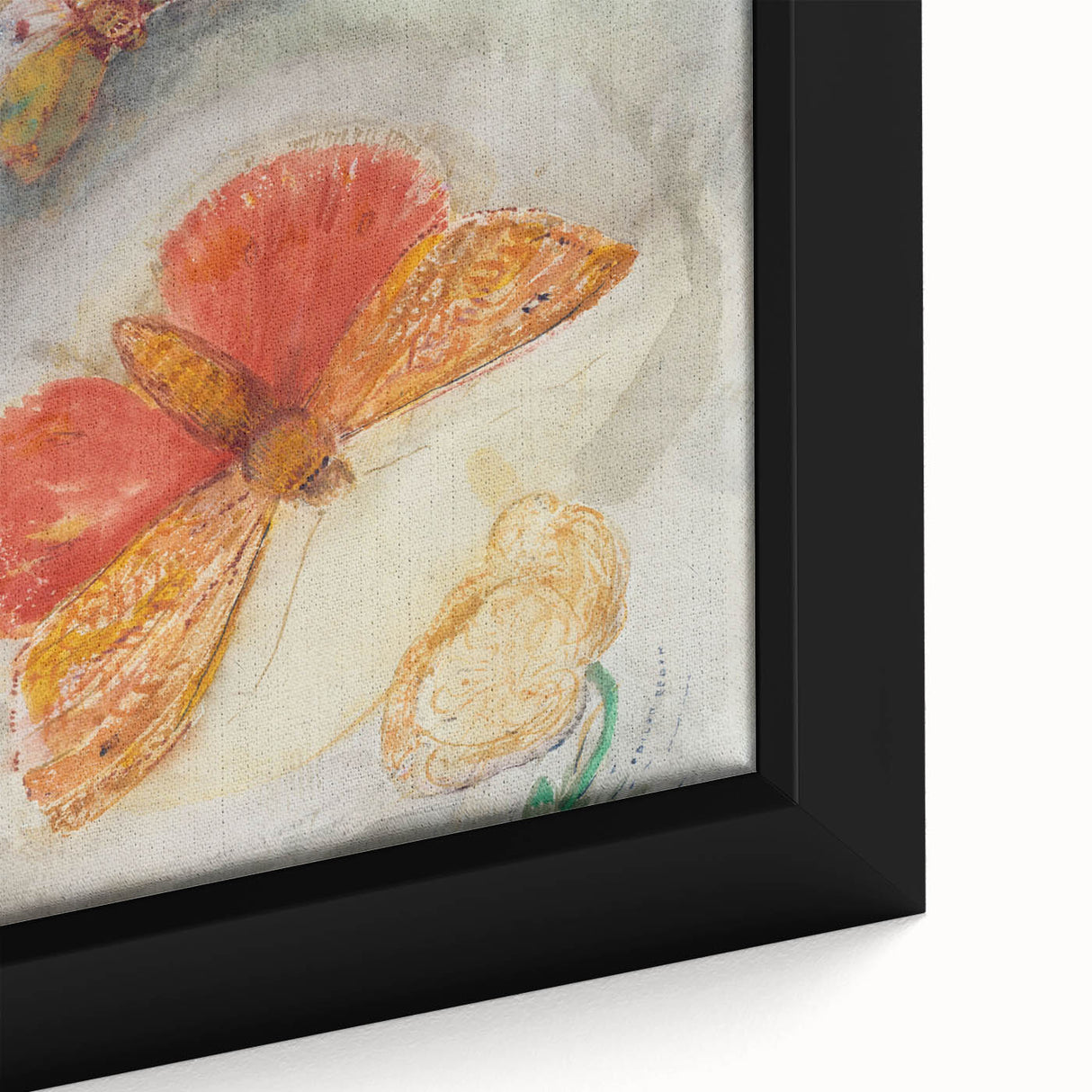 Whimsical Butterfly Wall Art - Dreamy Pastel Nature Decor with Flowers