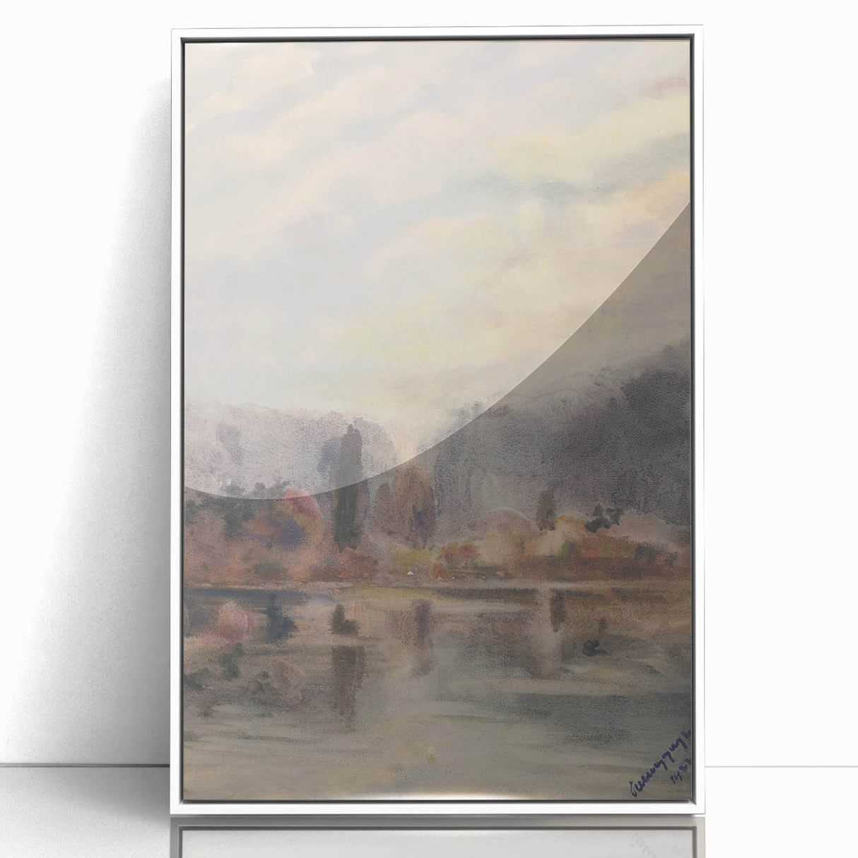 Twilight Pond Realism Art Print - Elegant Realism Canvas Wall Decor