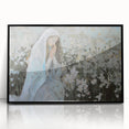 Abstract framed acrylic wall art featuring a dynamic figurative design in shades of black and gray, perfect for modern home decor or gallery display.
