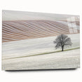 Abstract landscape acrylic piece displayed from a side view, featuring vibrant colors and intricate textures, secured with decorative pins. Perfect for modern decor.